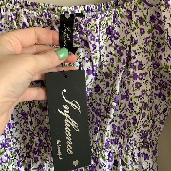 influence asos long sleeve floral blouse - Picture 5 of 5